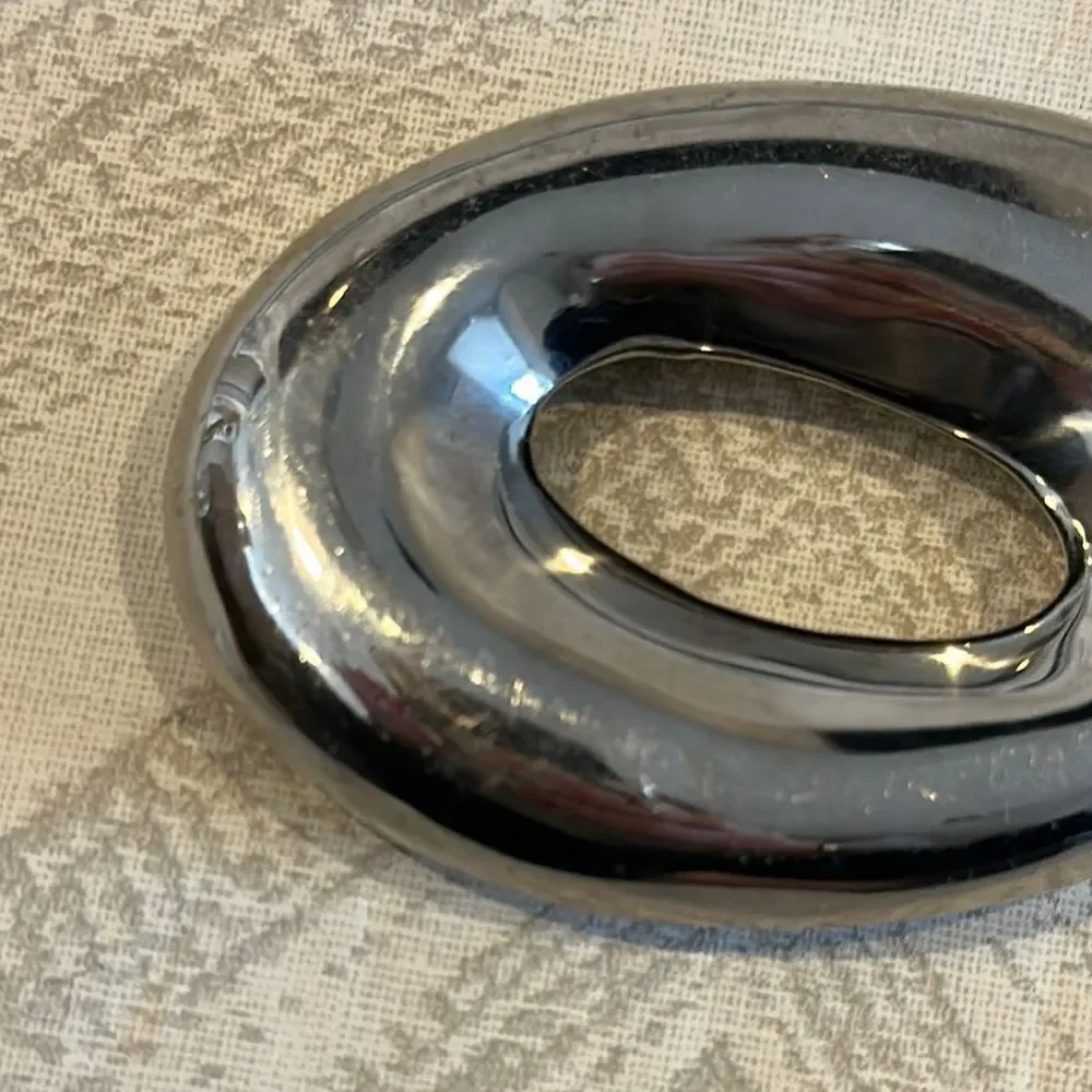 Nambe Stainless Steel Circle Baby Rattle